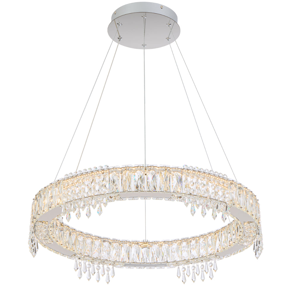 Erika LED Pendant 46W Tri Colour Chrome & Crystal - ERIKA PE1T-CH