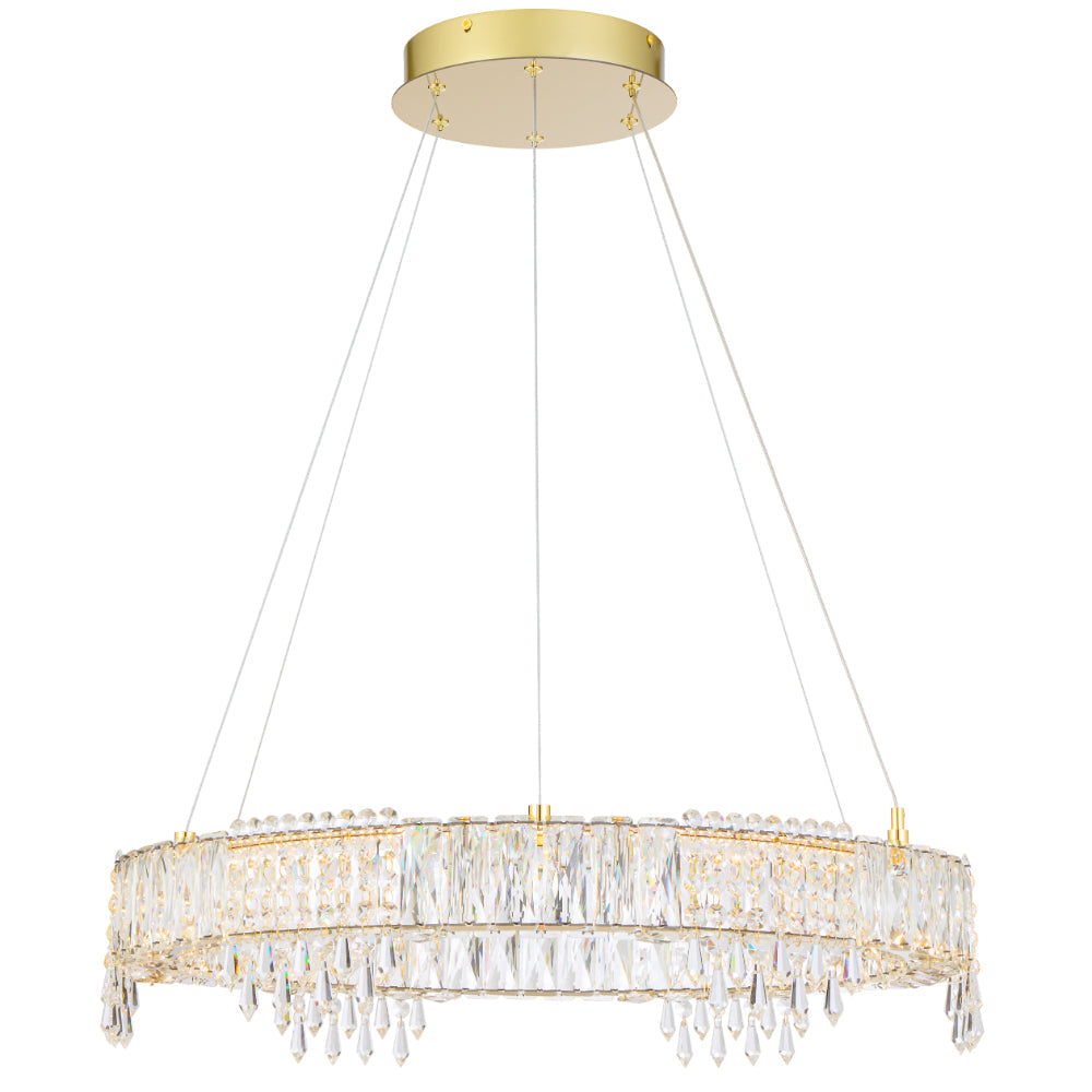 Erika LED Pendant 46W Tri Colour Gold & Crystal - ERIKA PE1T-GD