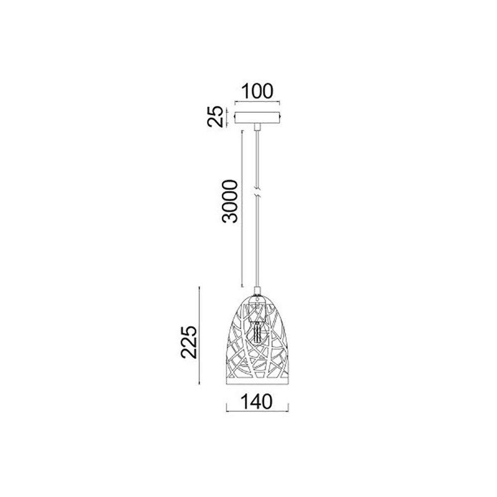 Buy Pendant Lights Australia Interior Iron Cage Ellipse Shape 1 Light Pendant Black - ESCAMA1