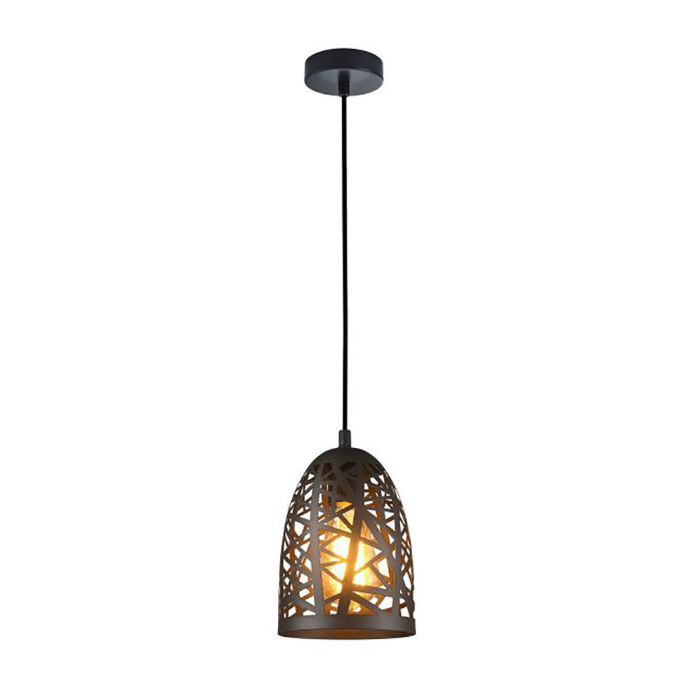 Buy Pendant Lights Australia Interior Iron Cage Ellipse Shape 1 Light Pendant Black - ESCAMA1