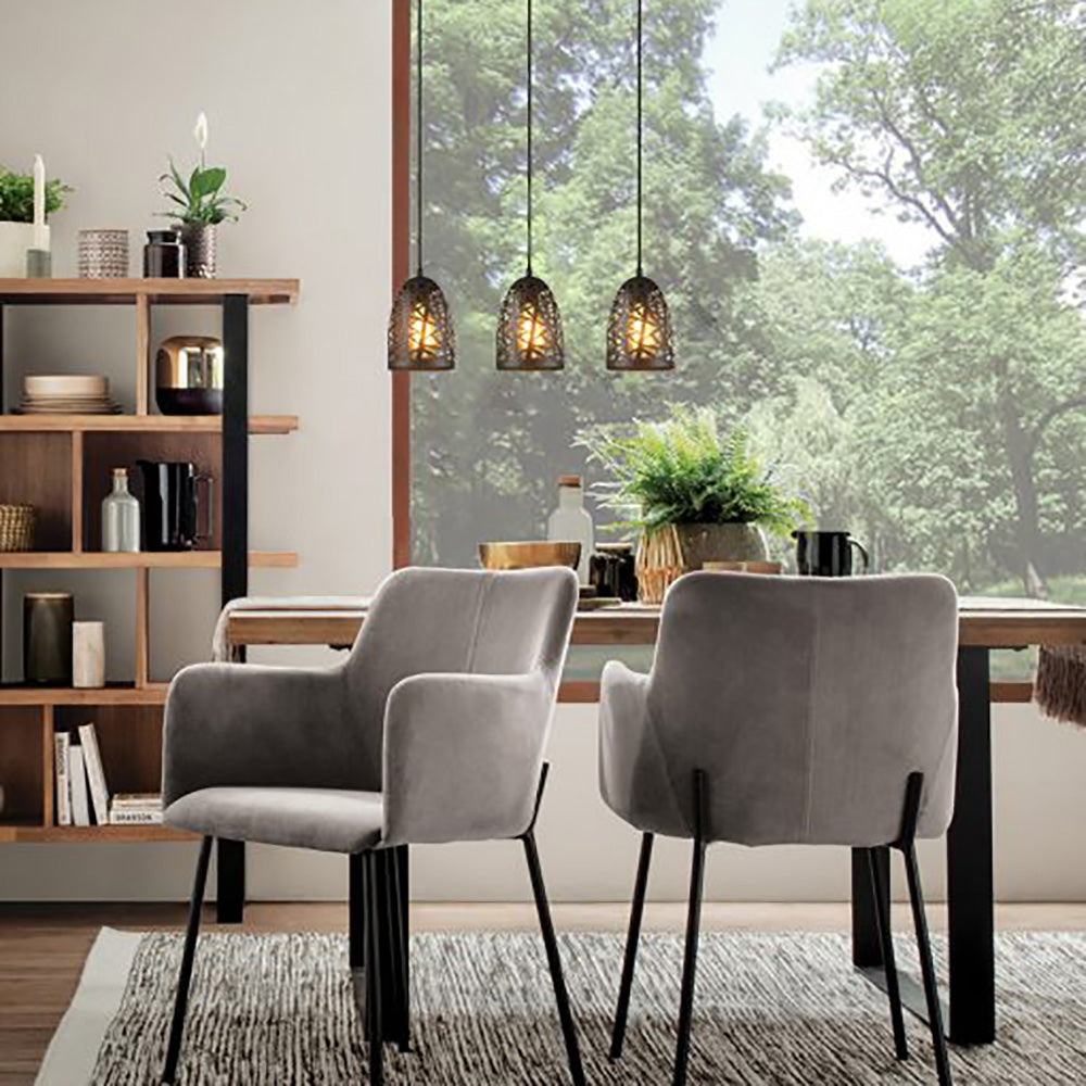 Buy Pendant Lights Australia Interior Iron Cage Ellipse Shape 1 Light Pendant Black - ESCAMA1