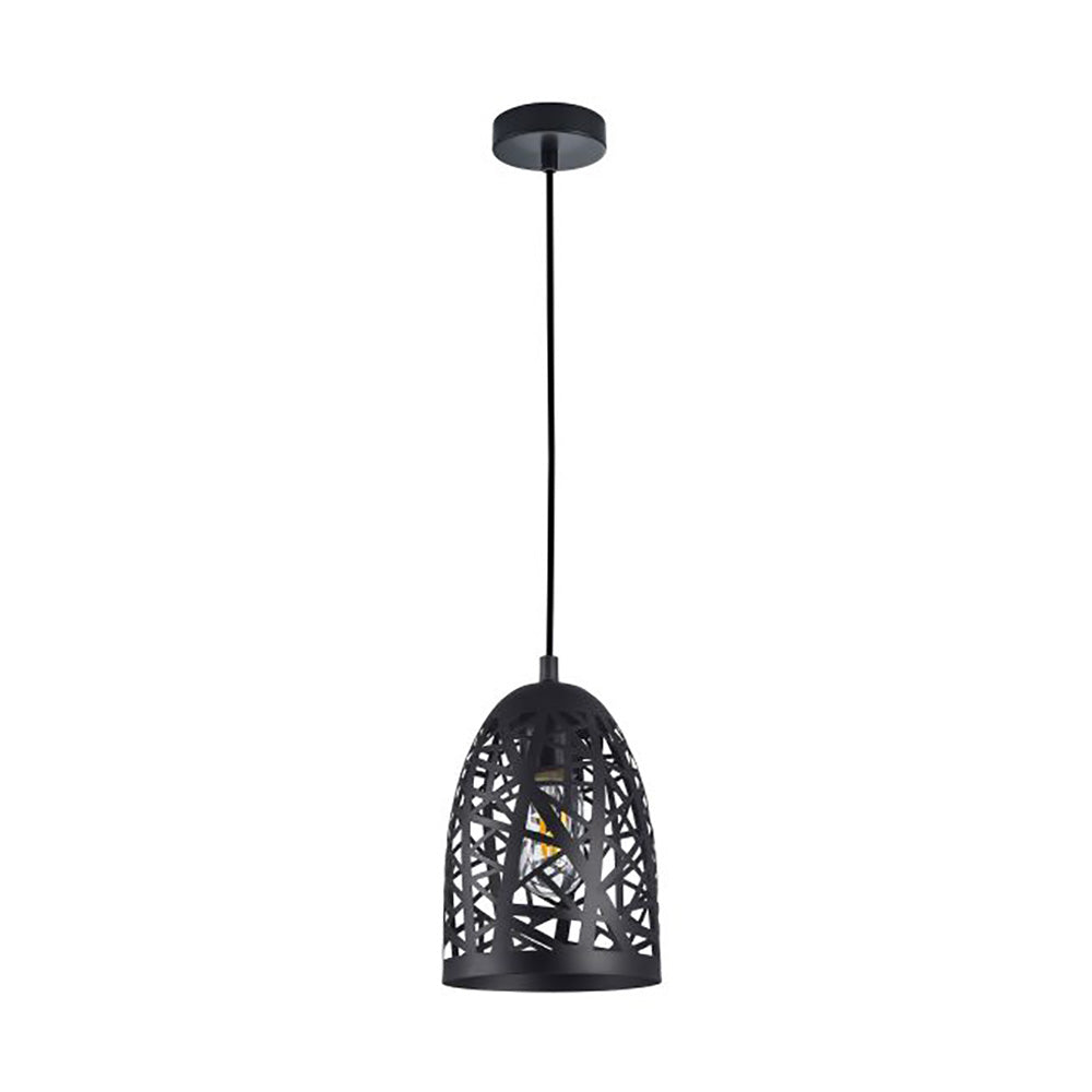 Interior Iron Cage Ellipse Shape 1 Light Pendant Black - ESCAMA1