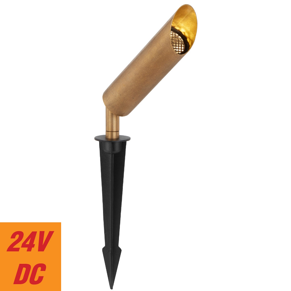 Eslen LED Spike Light 24V 3W 3000K Natural Brass - ESLEN SP3-BRS324