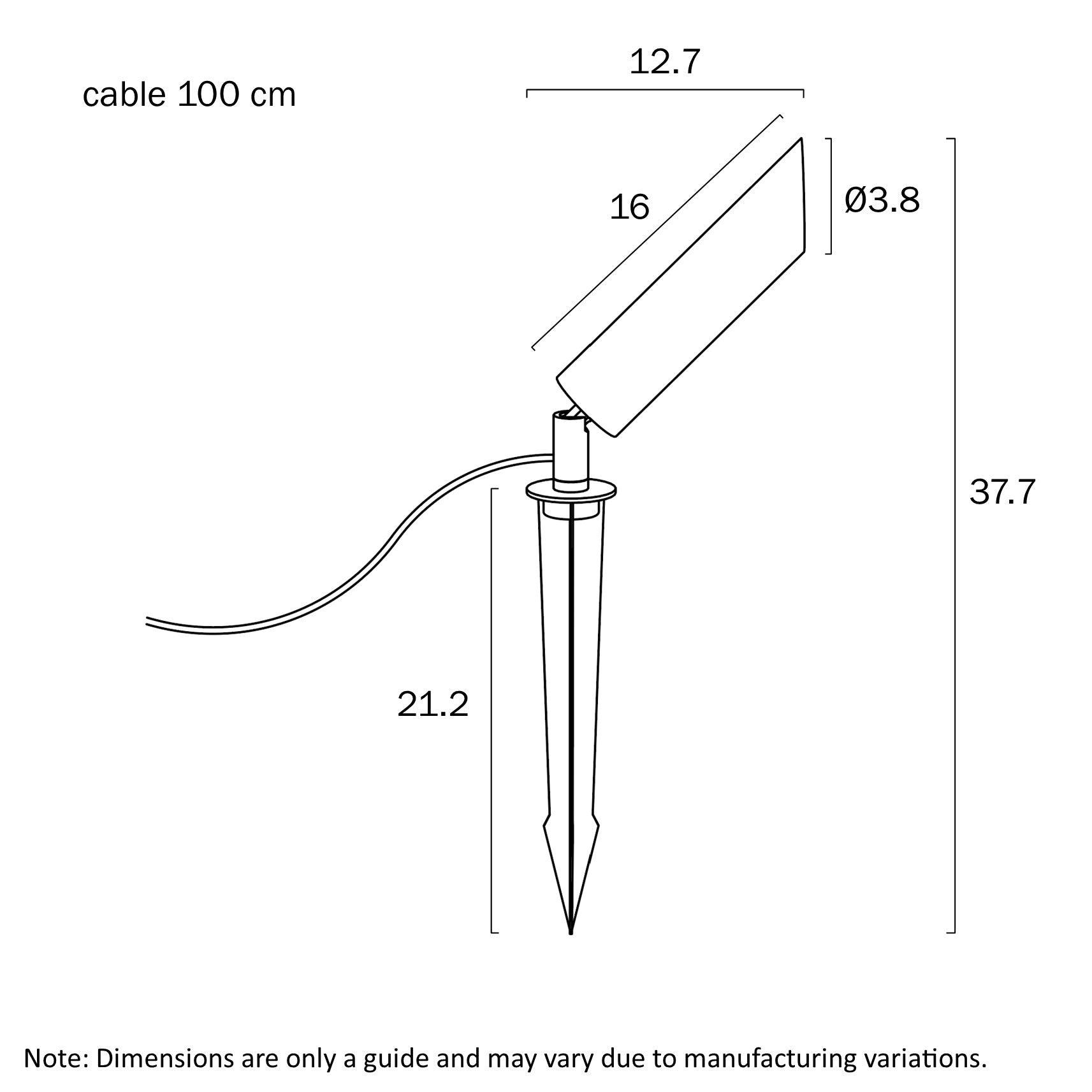 Eslen LED Spike Light 24V 3W 3000K Antique Brass - ESLEN SP3-AB324
