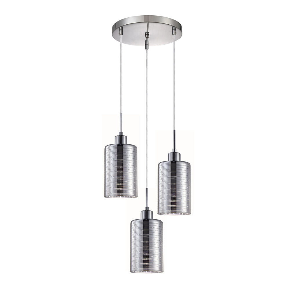Buy Cluster Pendants Australia Interior Iron & Chrome Glass 3 Light Cluster Pendant - ESPEJO1X3R