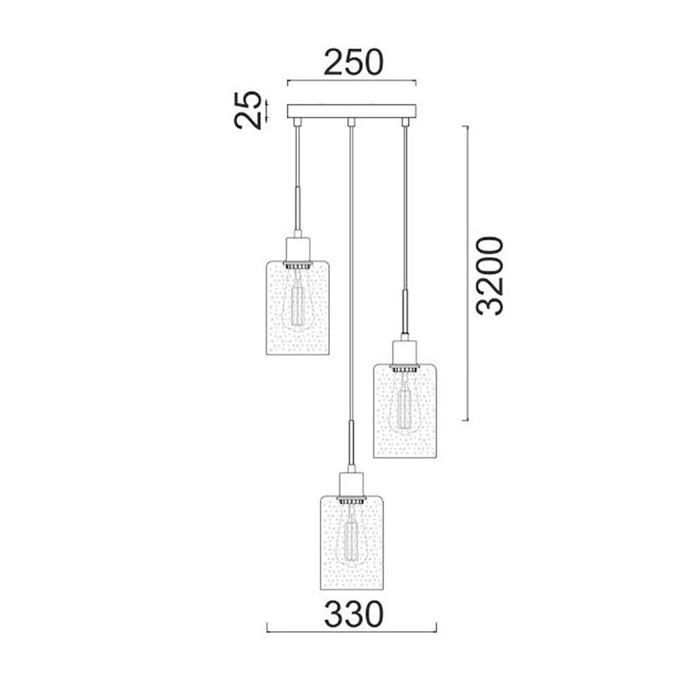 Buy Cluster Pendants Australia Interior Iron & Rose Gold Glass With Dotted Effect 3 Light Cluster Pendant - ESPEJO4X3R