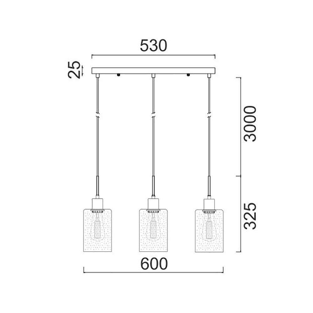 Buy Island Pendant Lights Australia Interior Iron & Rose Gold Glass With Dotted Effect 3 Light Island Pendant - ESPEJO4X3S