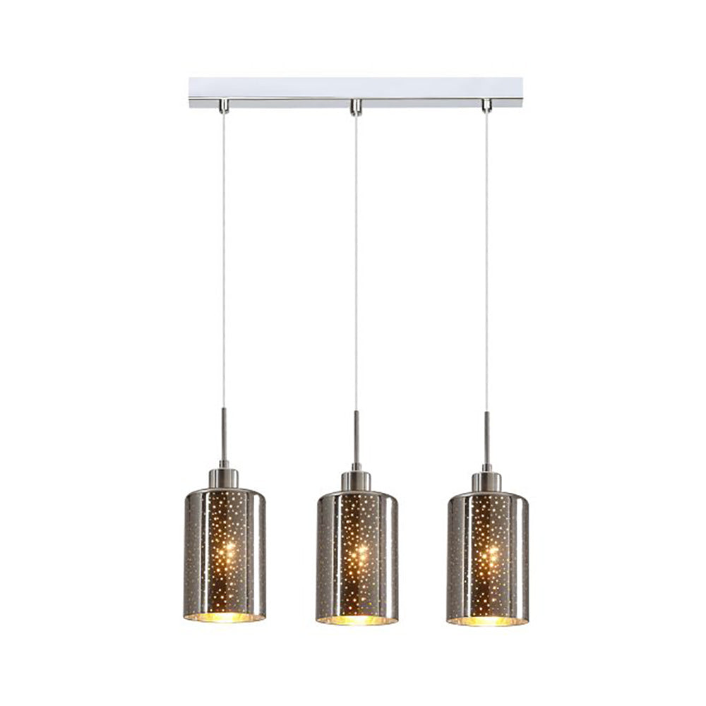 Buy Island Pendant Lights Australia Interior Iron & Chrome Glass With Dotted Effect 3 Light Island Pendant - ESPEJO3X3S