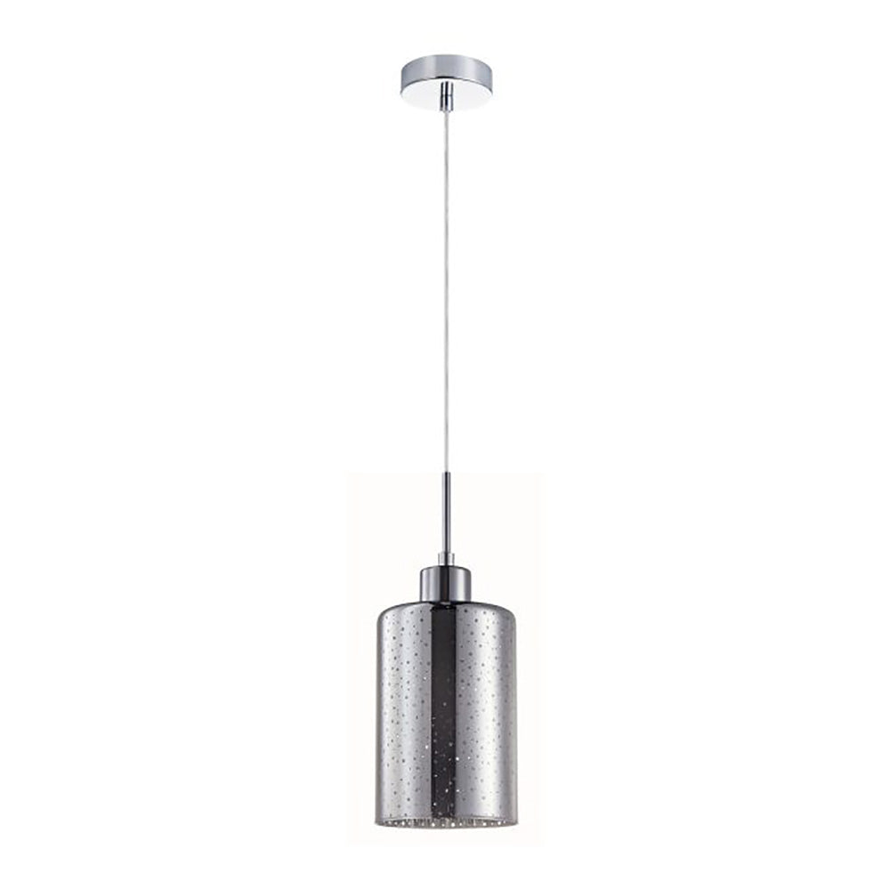 Buy Pendant Lights Australia Interior Iron & Chrome Glass With Dotted Effect 1 Light Pendant - ESPEJO3
