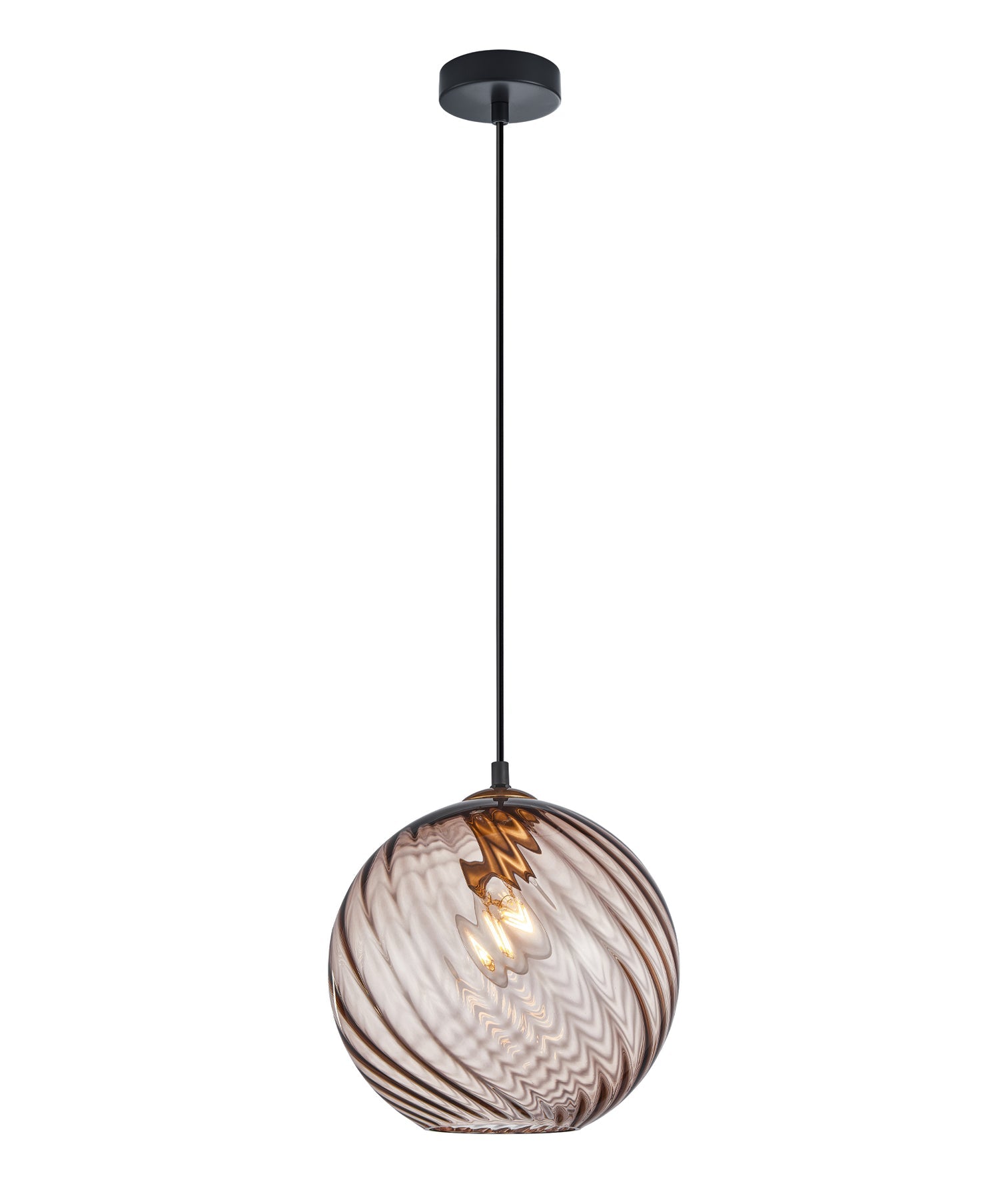 Espiral Wine Glass Shade Wavy Finish Round Pendant Coffee - ESPIRAL2