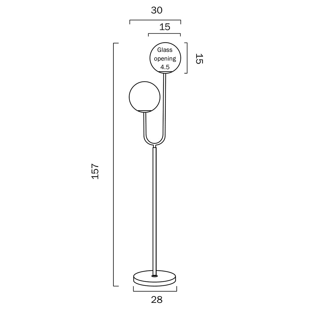Buy Floor Lamps Australia Eterna 2 Light Floor Lamp Antique Gold & Opal Matt - ETERNA FL2-AGOM