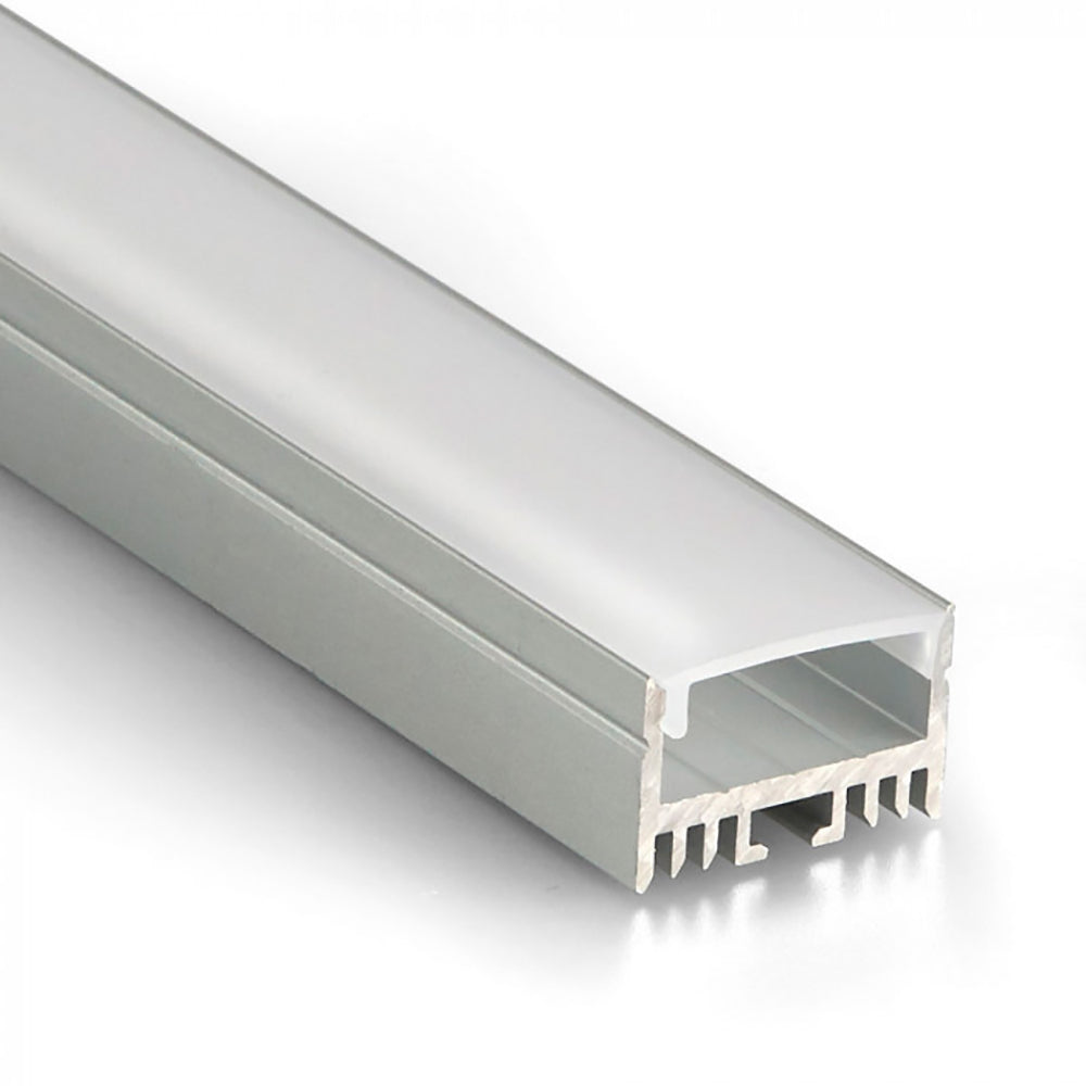 Flat Lens Strip Light Profile White Aluminium - EXT25-DIF1