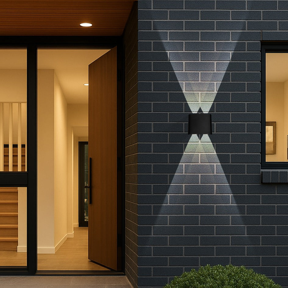 Eyvor 4 Light LED Exterior Wall Light 4W TRI Colour Black - EYVOR EXWB4-BK