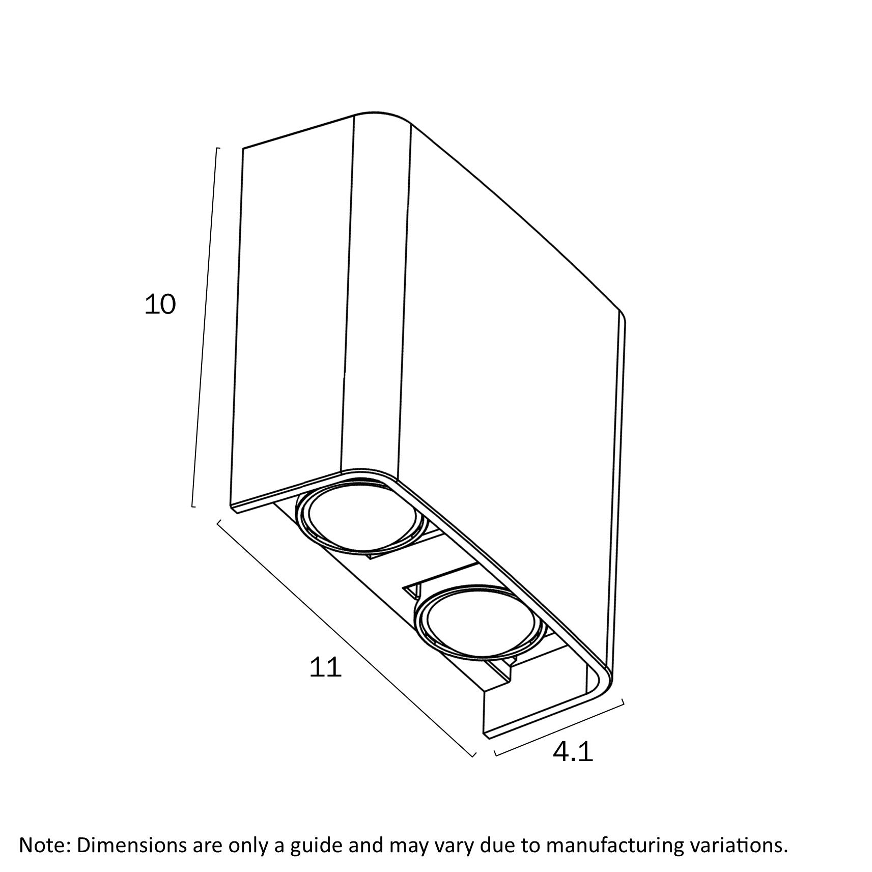 Eyvor 4 Light LED Exterior Wall Light 4W TRI Colour Black - EYVOR EXWB4-BK