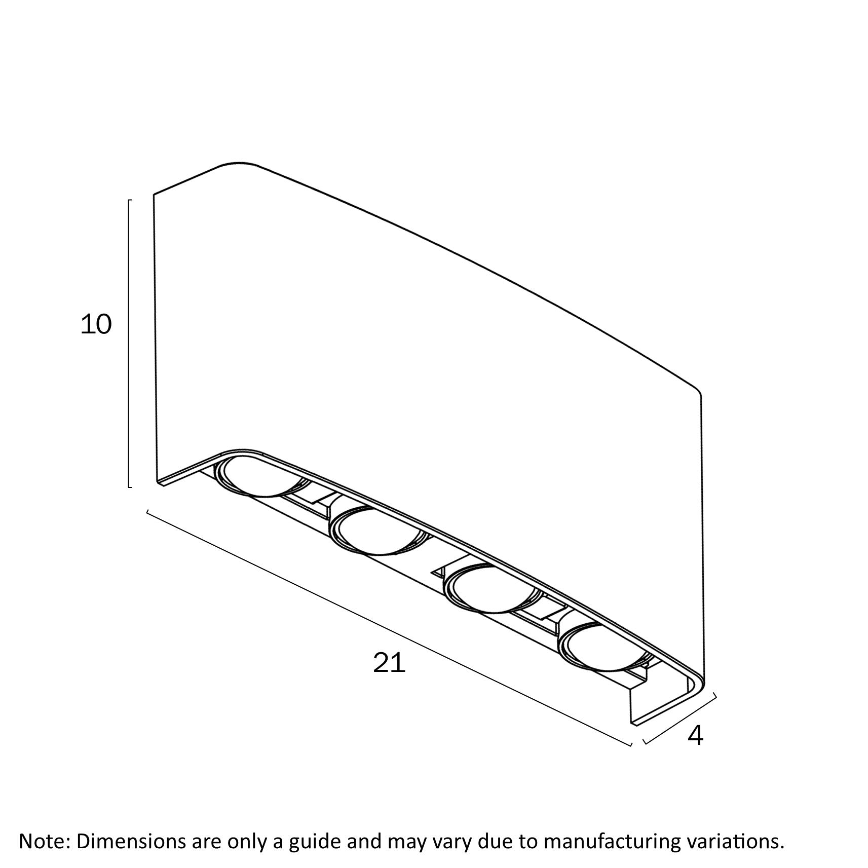Eyvor 8 Light LED Exterior Wall Light 8W TRI Colour Black - EYVOR EXWB8-BK