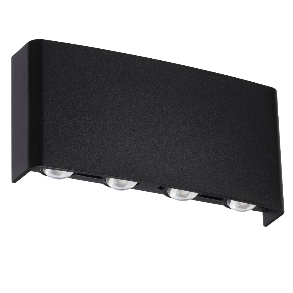 Eyvor 8 Light LED Exterior Wall Light 8W TRI Colour Black - EYVOR EXWB8-BK