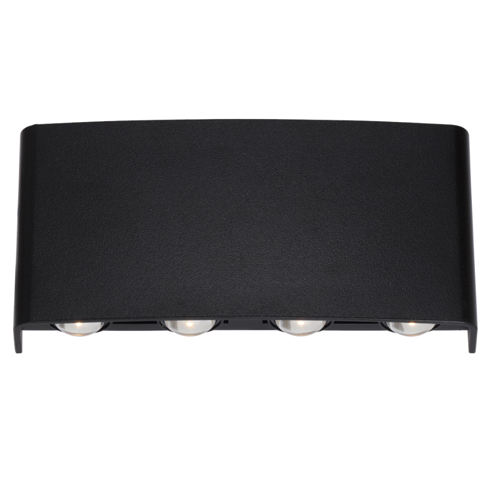 Eyvor 8 Light LED Exterior Wall Light 8W TRI Colour Black - EYVOR EXWB8-BK