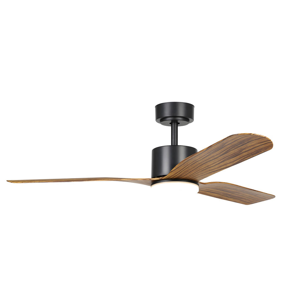 Buy DC Ceiling Fans With Light Australia ILUKA DC Ceiling Fan 52" Black & Wood With LED - 20537815