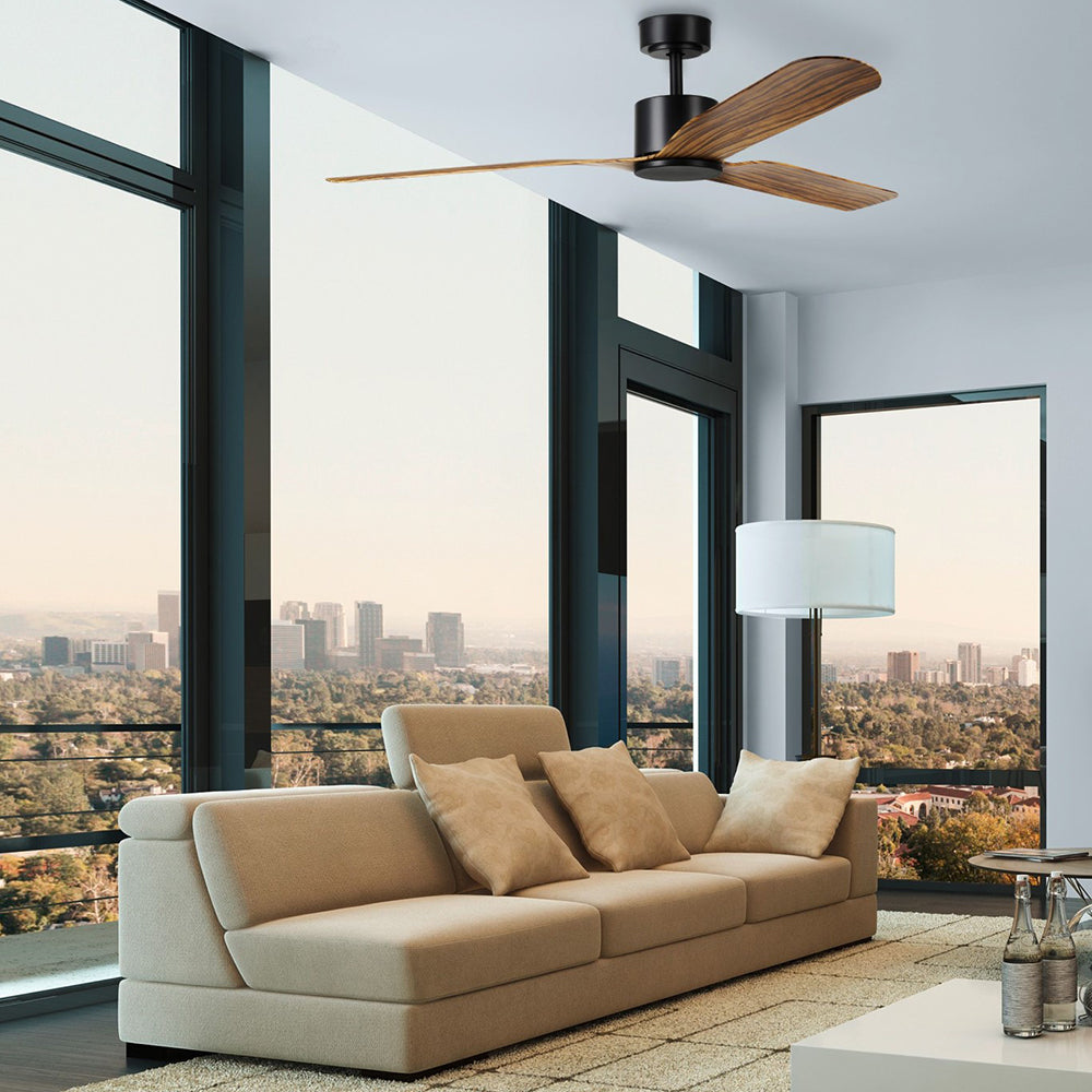 Buy DC Ceiling Fans Australia ILUKA DC Ceiling Fan 60" Black & Wood - 20537915