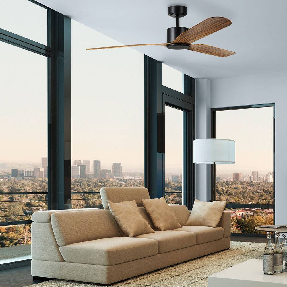 Buy DC Ceiling Fans Australia ILUKA DC Ceiling Fan 52" Black & Wood - 20537715