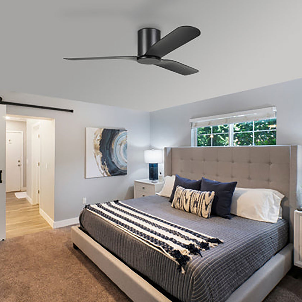 Buy DC Ceiling Fans Australia ILUKA Hugger DC Ceiling Fan 60" Matt Black - 20538402