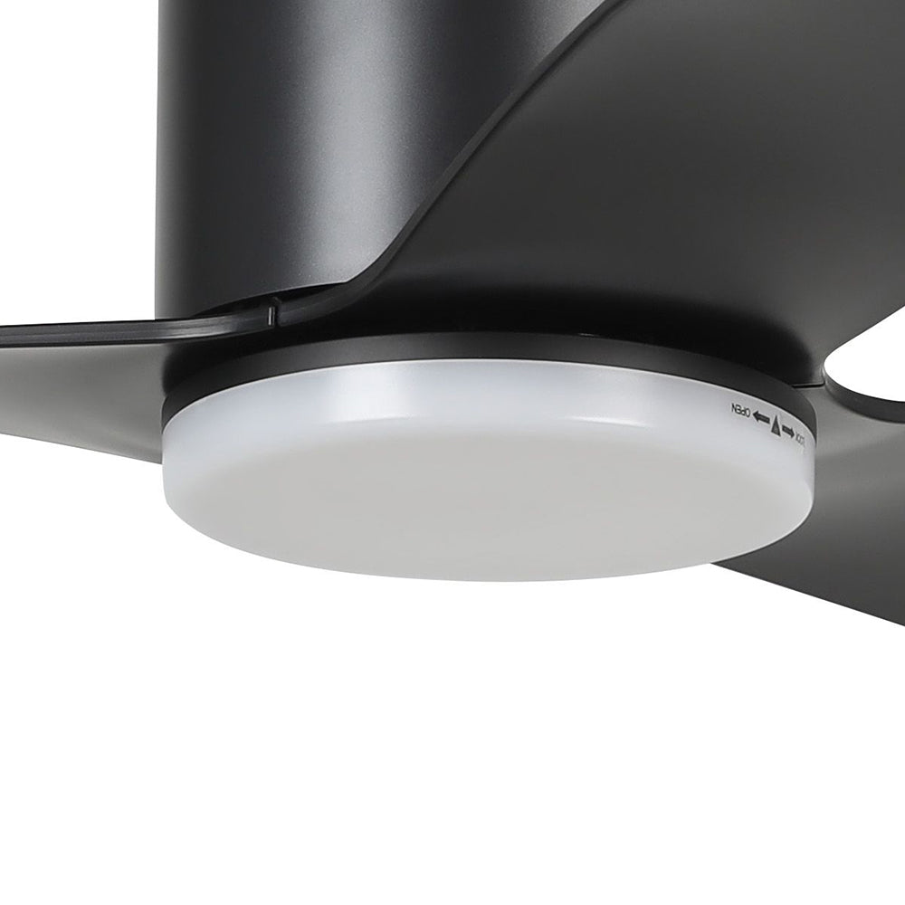 Buy DC Ceiling Fans With Light Australia ILUKA Hugger DC Ceiling Fan 60" Matt Black With LED - 20538502