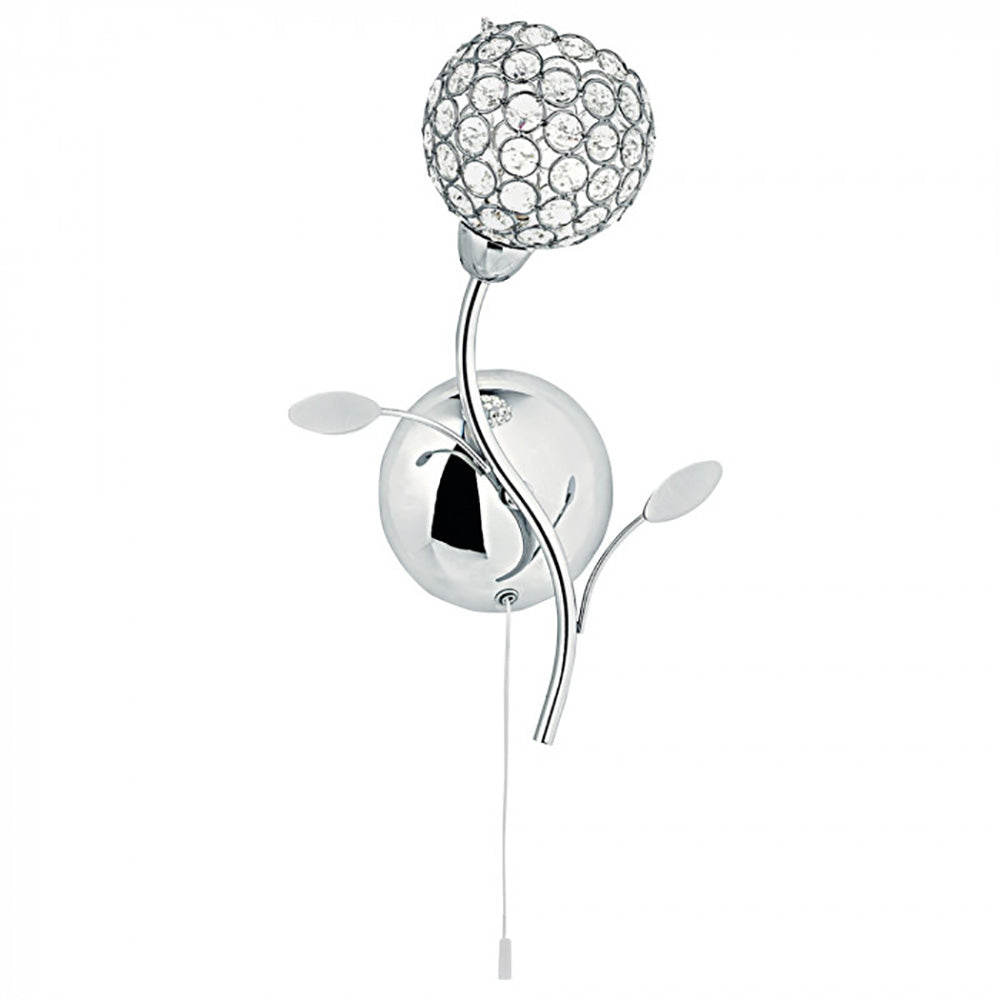 Buy Bedside Reading Lights Australia Bedside Reading Light Chrome Metal / Crystal - R1571-CH