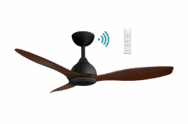 Elite DC Ceiling Fan 48" 3 Blade Matt Black & Walnut With WIFI Remote - MEDC123MW