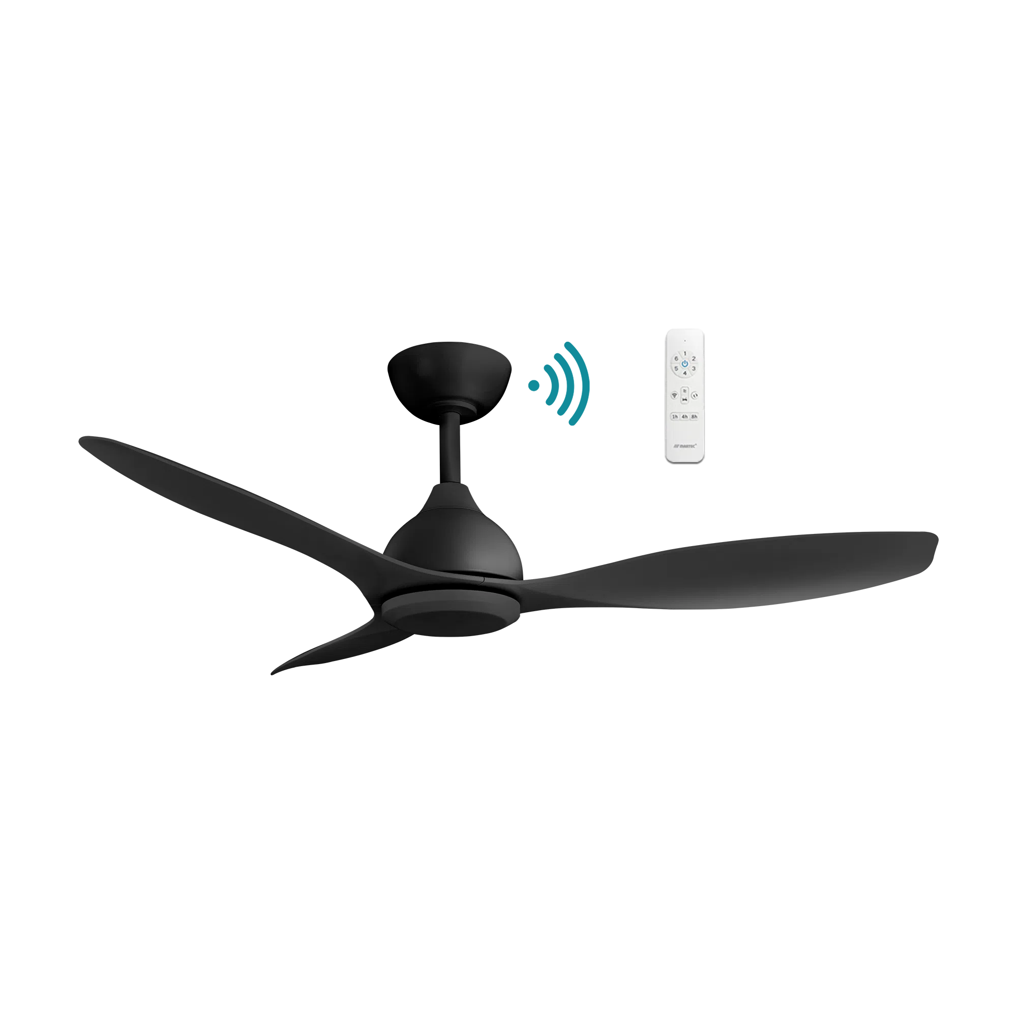 Elite DC Ceiling Fan 52" 3 Blade Matt Black With WIFI Remote - MEDC133M