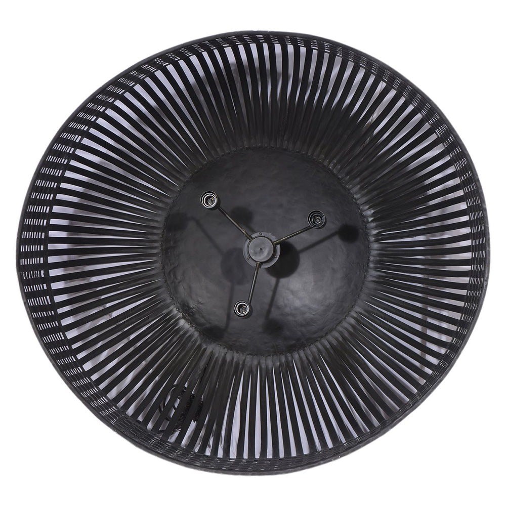 Buy Pendant Lights Australia Esch 3 Light Woven Iron Strips Extra Large Pendant Antique Black - ZAF10406