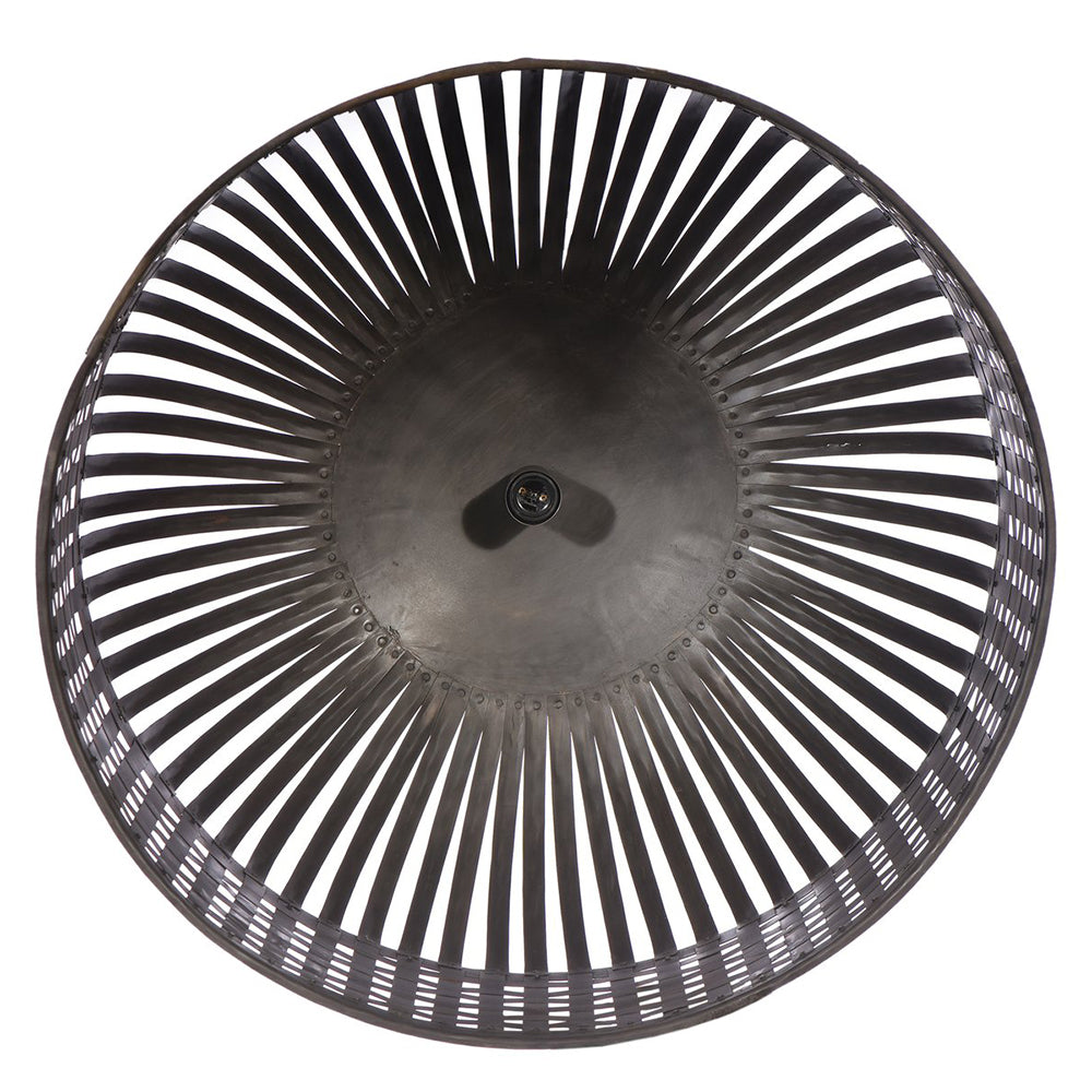 Buy Pendant Lights Australia Esch 1 Light Woven Iron Strips Large Pendant Antique Black - ZAF10407