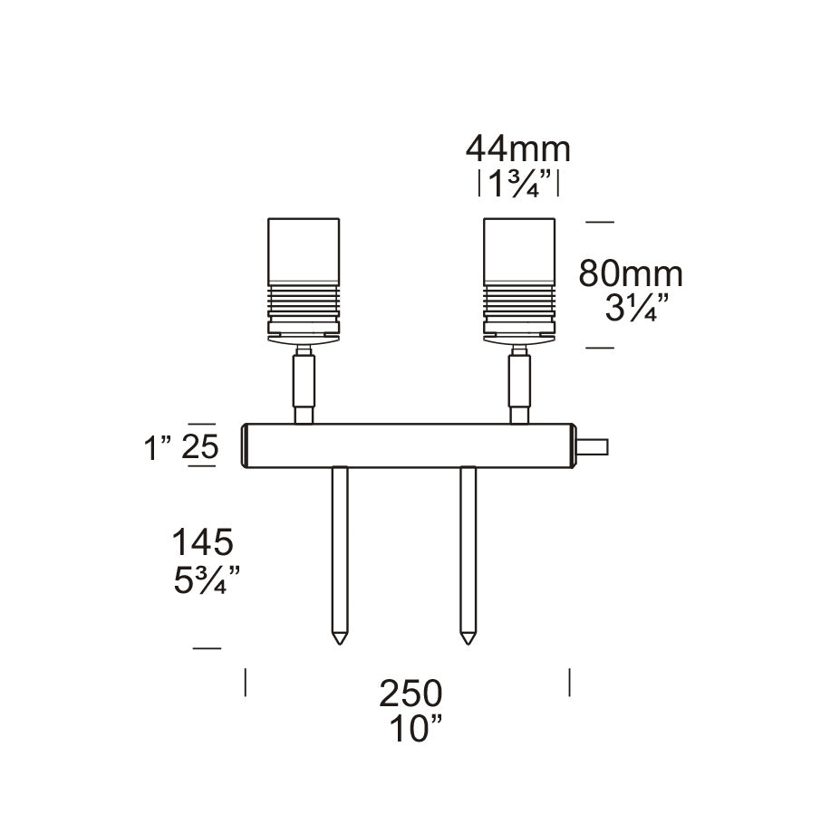 Euro Twin Bar Spike Light Copper - ETBL COP