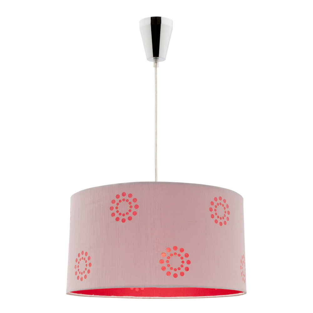 Fabian 1 Light DIY Pendant Light Silver/Red - FAB1PSLRE
