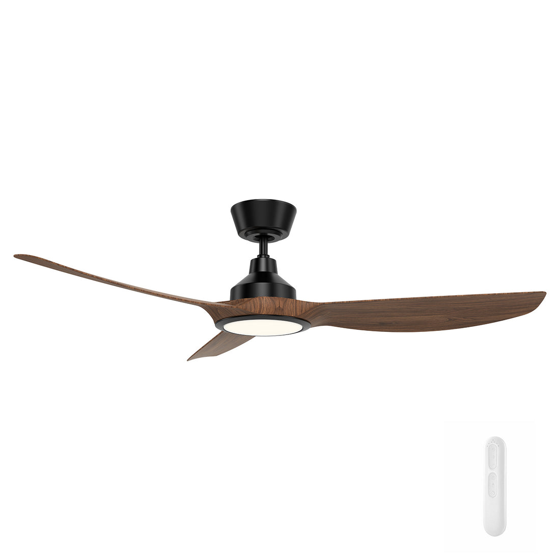 Jota Large DC Ceiling Fan 52" With CCT LED Light Dark Timber & Black And Remote - FC2118133DT