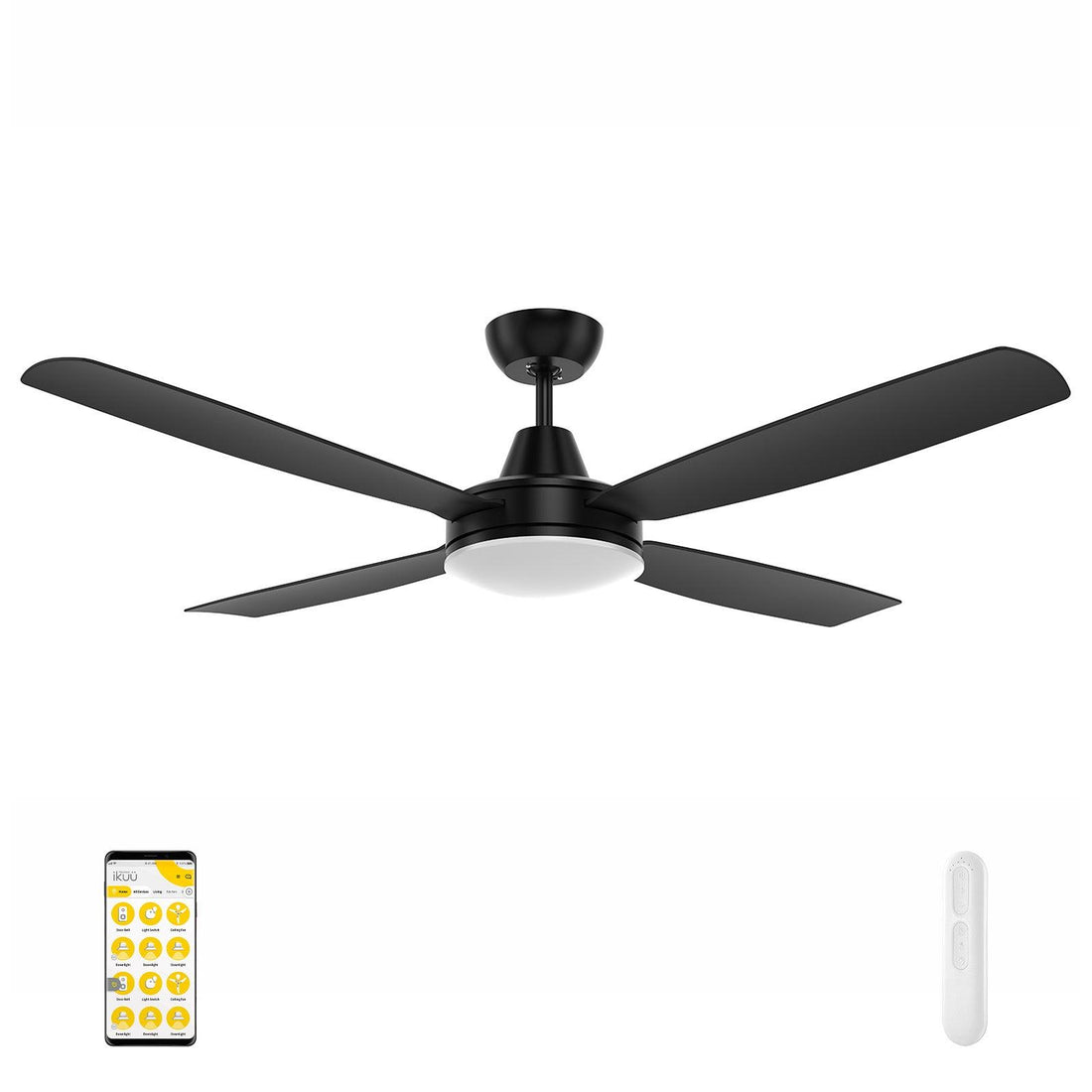 Nemoi DC Ikuü Smart Wi-Fi Ceiling Fan 54" LED Light Black With Remote - FC708134BKHA