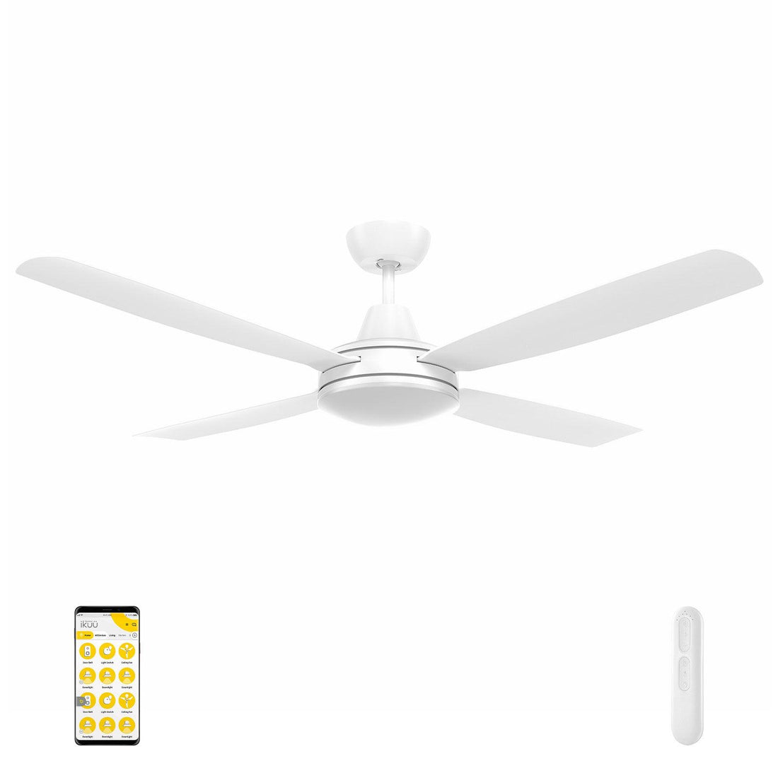 Nemoi DC Ikuü Smart Wi-Fi Ceiling Fan 54" LED Light White With Remote - FC708134WHHA