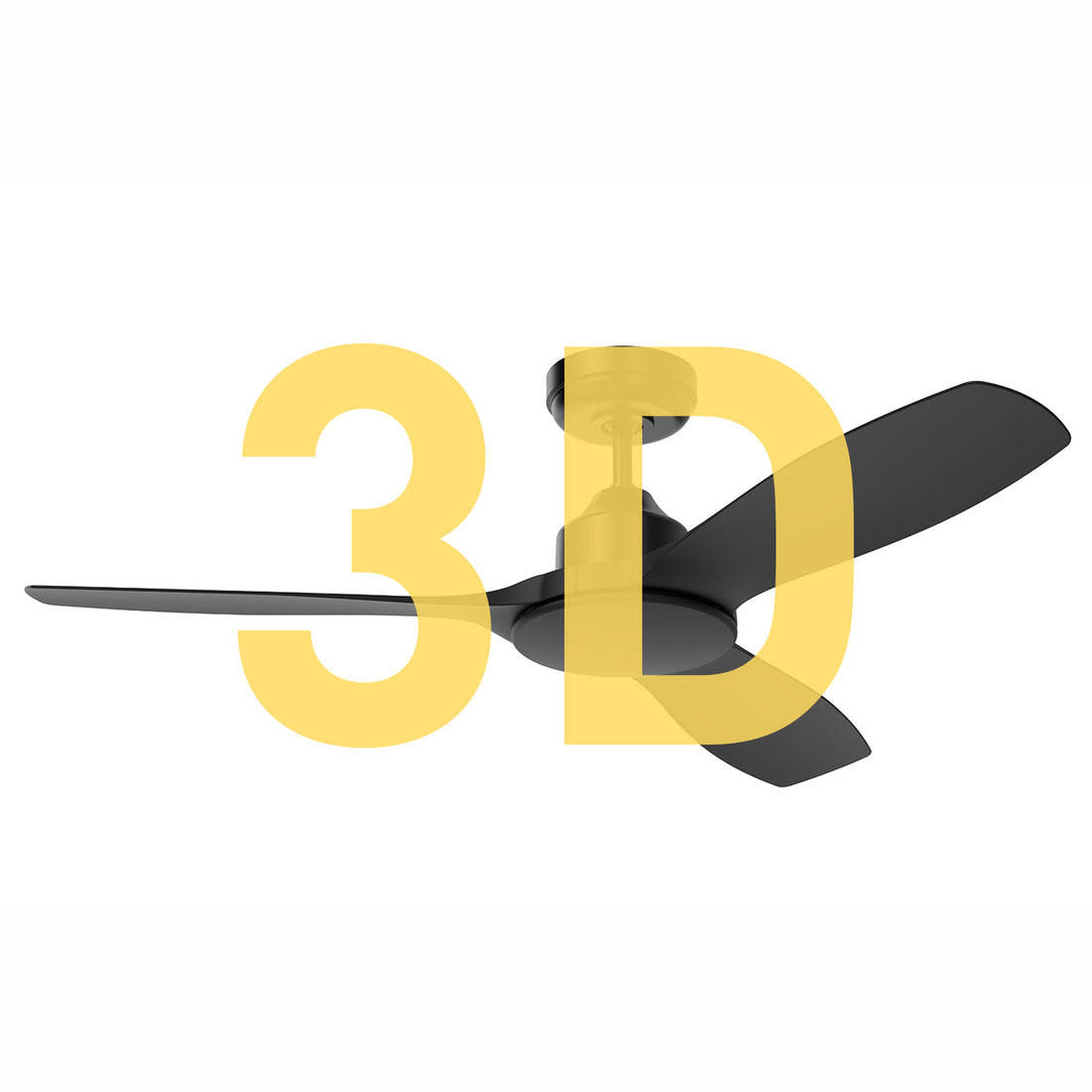 Raptor Small DC Ceiling Fan 48" Black With Remote - FC970123BK