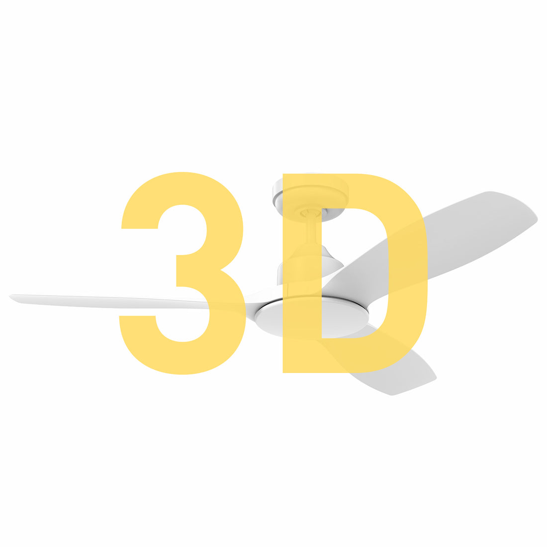 Raptor Small DC Ceiling Fan 48" White With Remote - FC970123WH