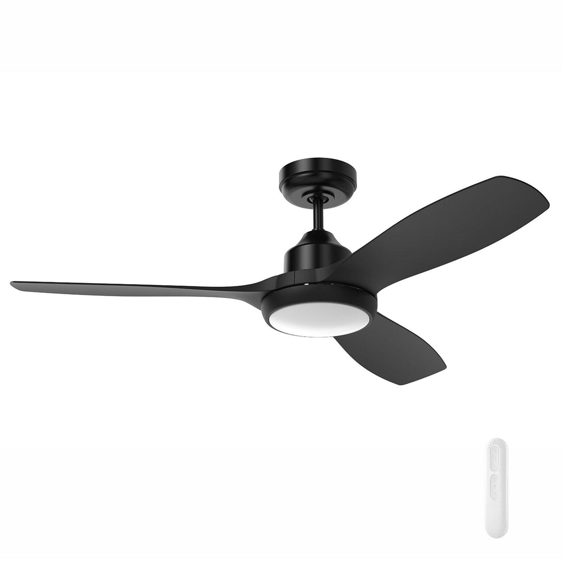 Raptor Small DC Ceiling Fan 48" With CCT LED Light Black And Remote - FC978123BK