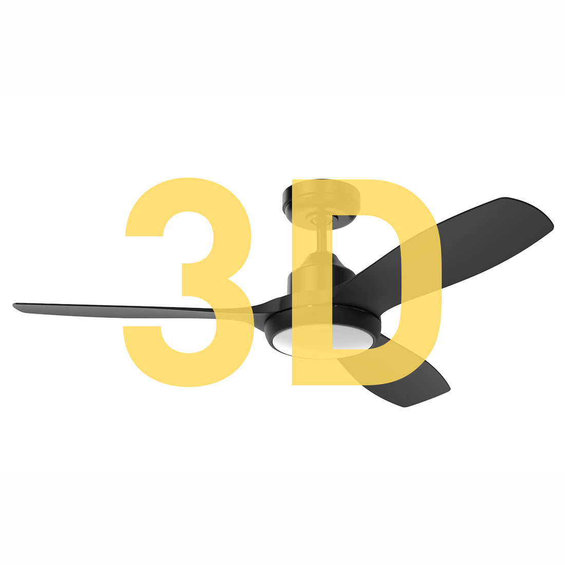 Raptor Small DC Ceiling Fan 48" With CCT LED Light Black And Remote - FC978123BK