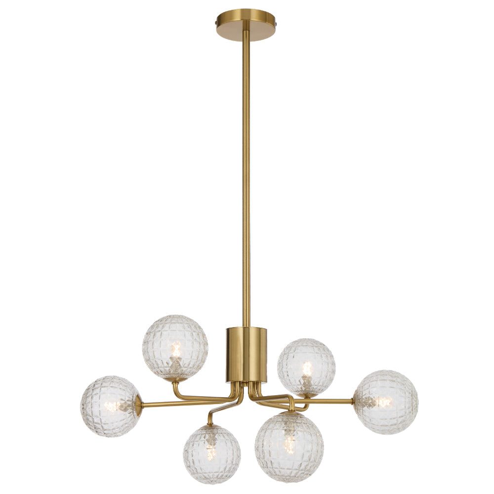 Felton 6 Light Pendant Antique Gold & Clear - FELTON PE06AGCLP