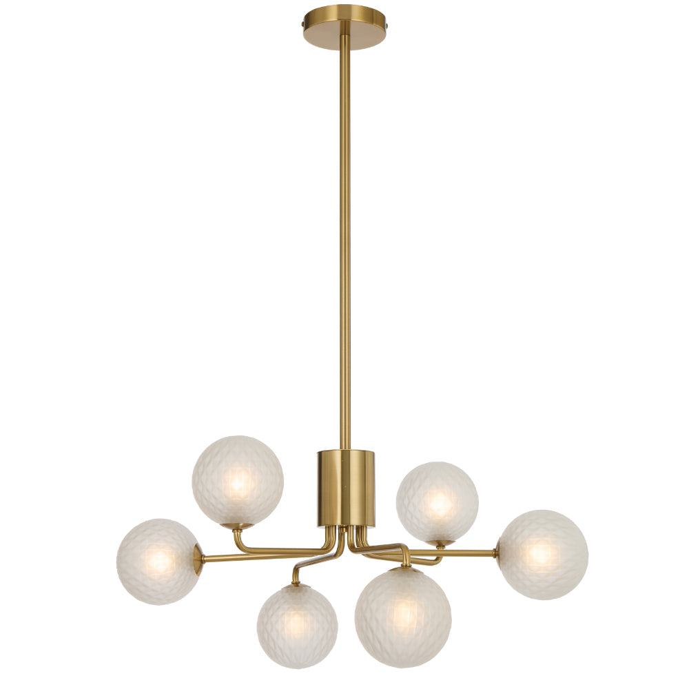 Felton 6 Light Pendant Antique Gold & Frost - FELTON PE06AGFRT