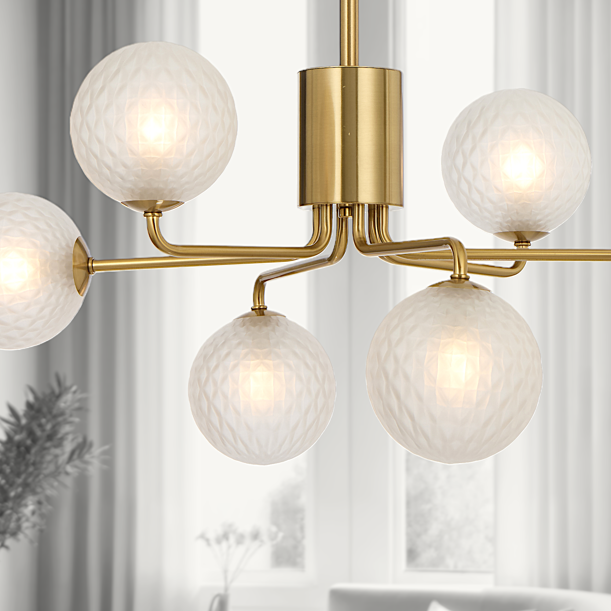 Felton 6 Light Pendant Antique Gold & Frost - FELTON PE06AGFRT