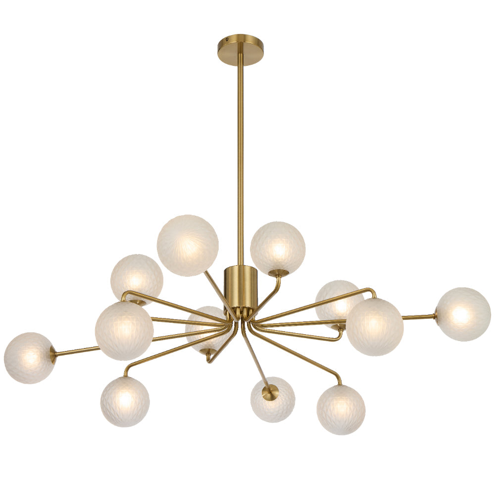 Felton 12 Light Pendant Antique Gold & Frost - FELTON PE12AGFRT