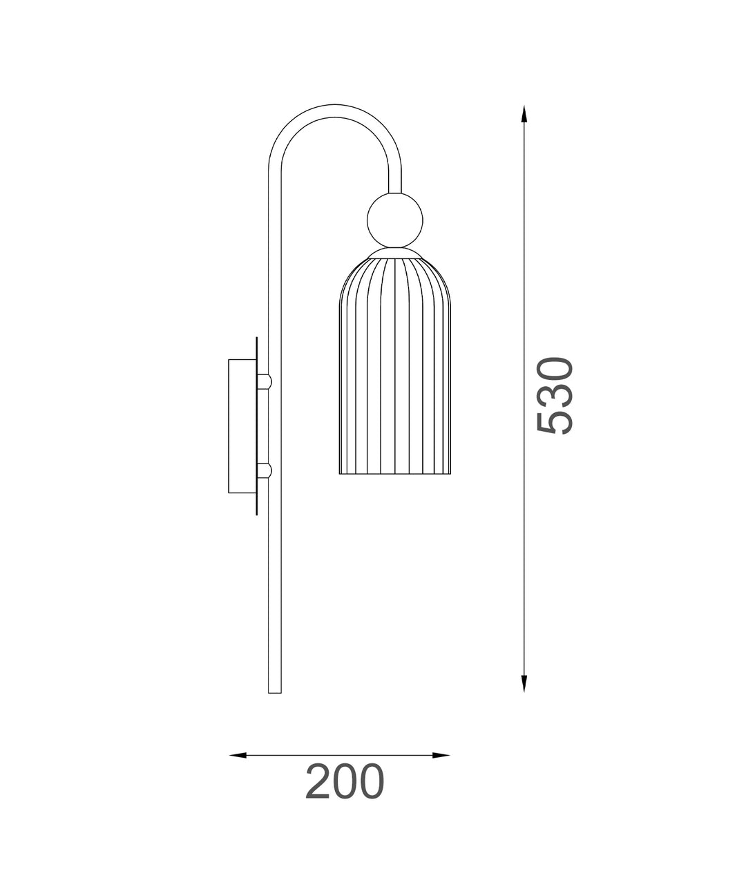 Flauta Wall Light Amber - FLAUTA2W
