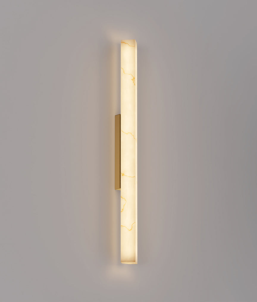 Flecha Large LED Wall Light Angled Faux Marble With Veining Effect 14W Tri Colour Brass - FLECHA2L