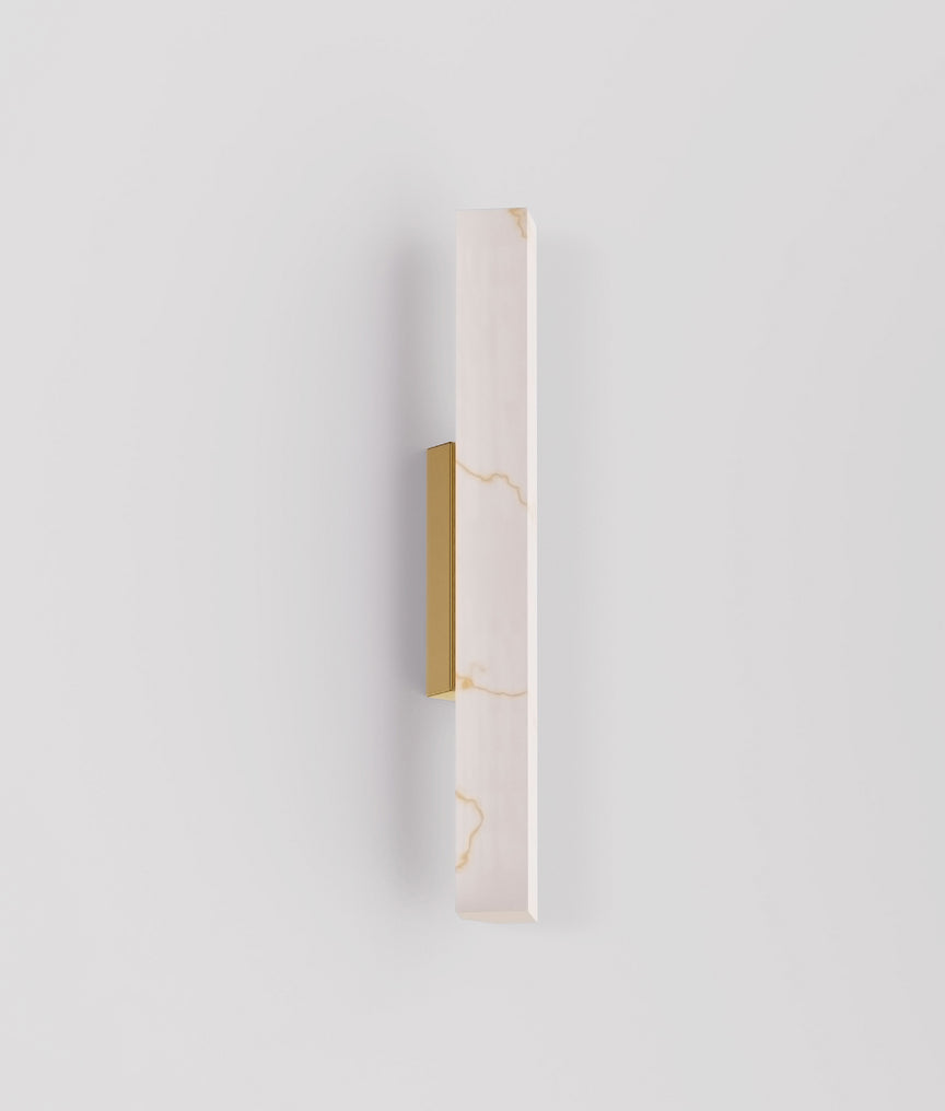 Flecha Medium LED Wall Light Angled Faux Marble With Veining Effect 9W Tri Colour Brass - FLECHA2M