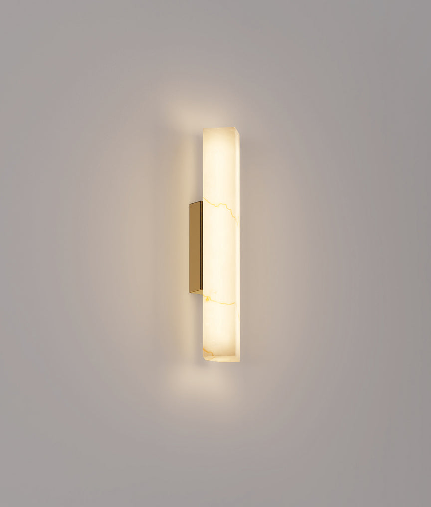 Flecha Small LED Wall Light Angled Faux Marble With Veining Effect 6.3W Tri Colour Brass - FLECHA2S