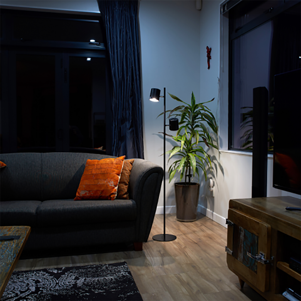 Buy Floor Lamps Australia Arlo Floor Lamp 2 Lights Black 3000K - FLED36-BL