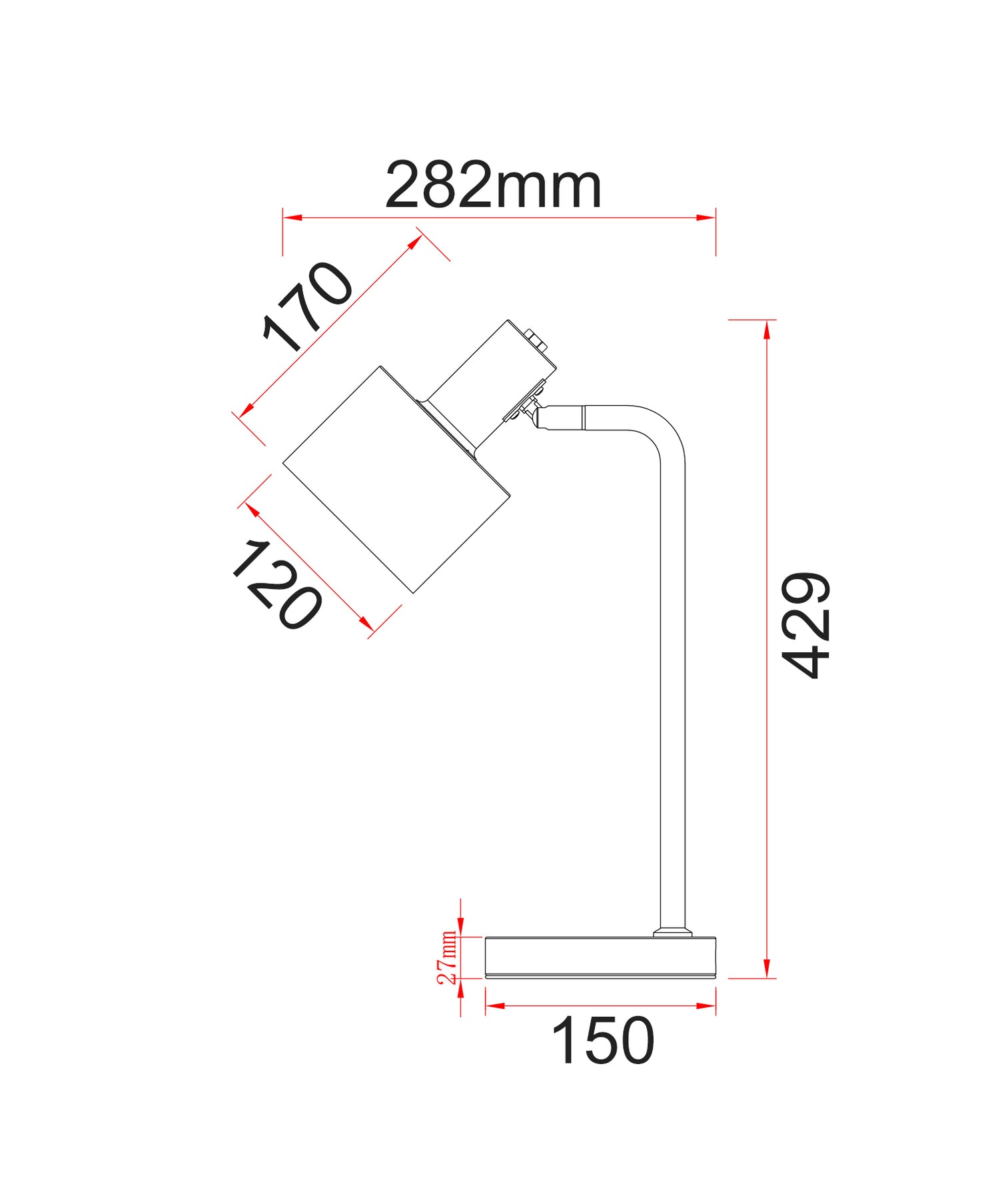 Flotar Table Lamp Black Base With Black Shade - FLOTAR-T1